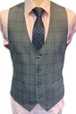 Grey Check Tapered Waistcoat 8356