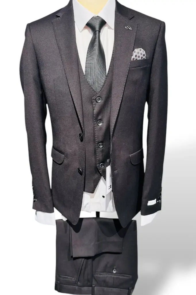 Black Suit Trousers Tapered Fit 4089