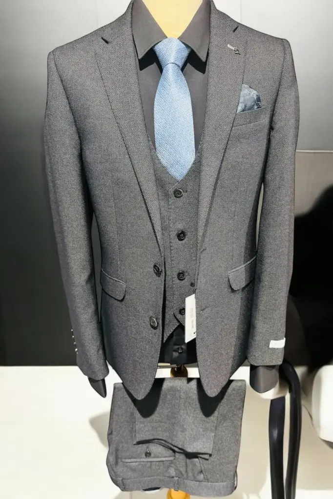 Bowker Charcoal 3pc Suit Tapered Fit