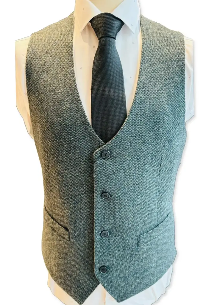 Waistcoat Green Tweed 86069