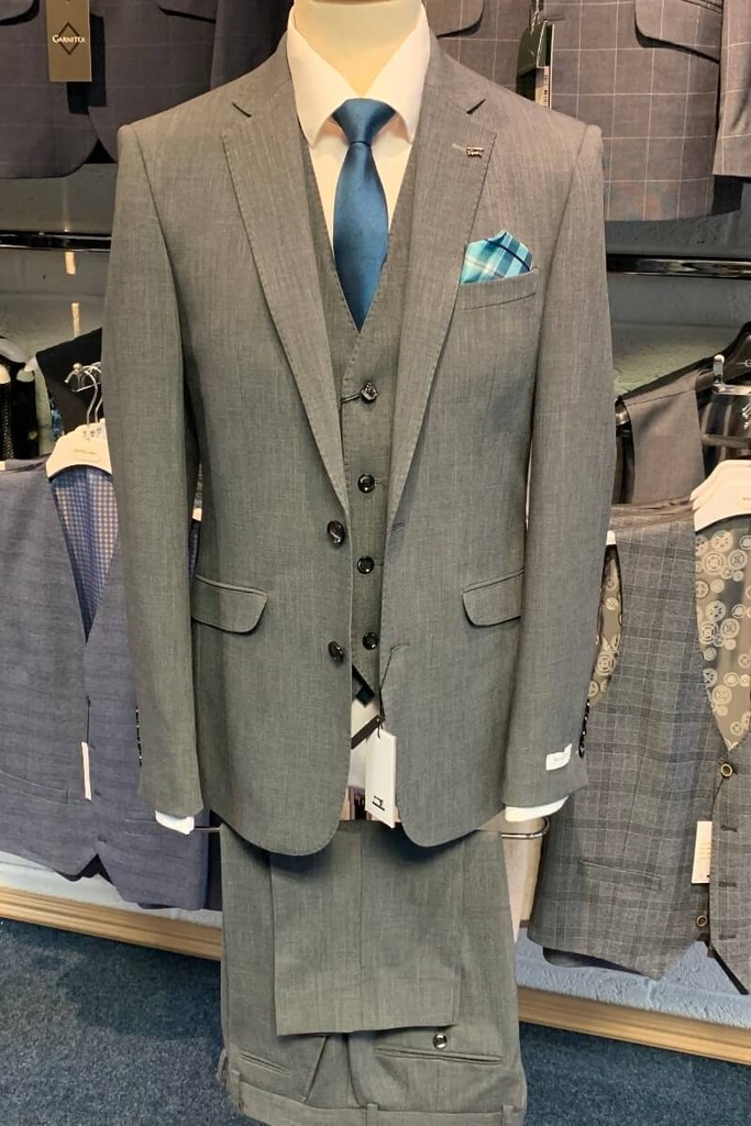 Grey Tapered 3pc Suit 8251 /size 50"