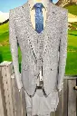 Lisbon Light Blue Check 3pc Suit