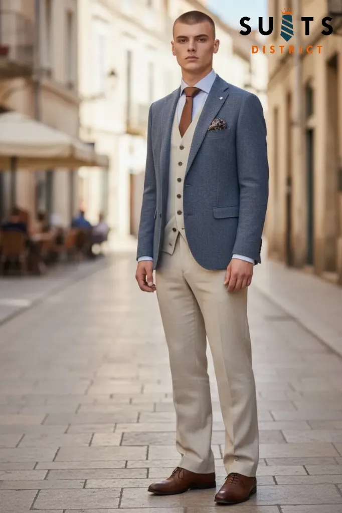 Eston Blue Tweed Blazer