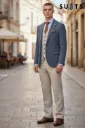Eston Blue Tweed Blazer