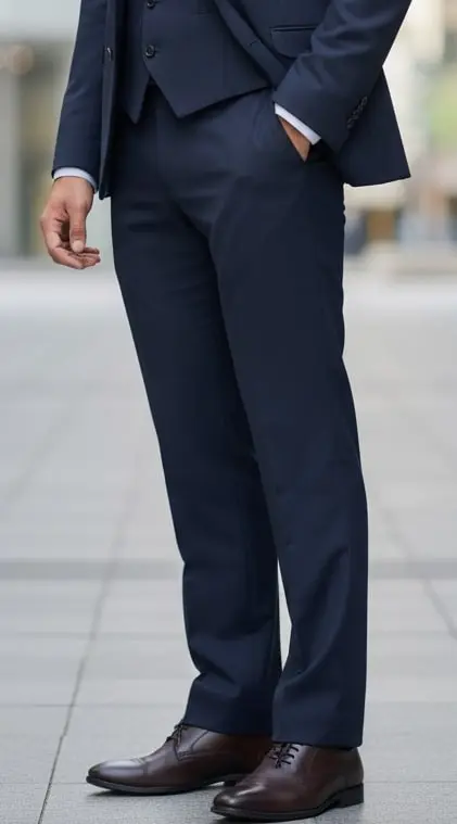 Trousers Navy Tapered Fit 87092 (28, Regular)