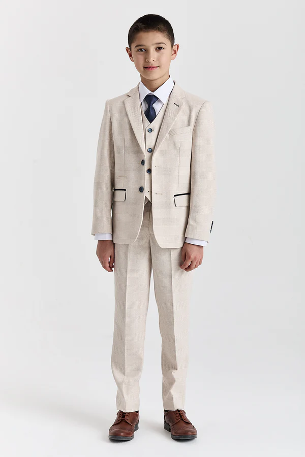 Luca Boys Cream 3pc Suit