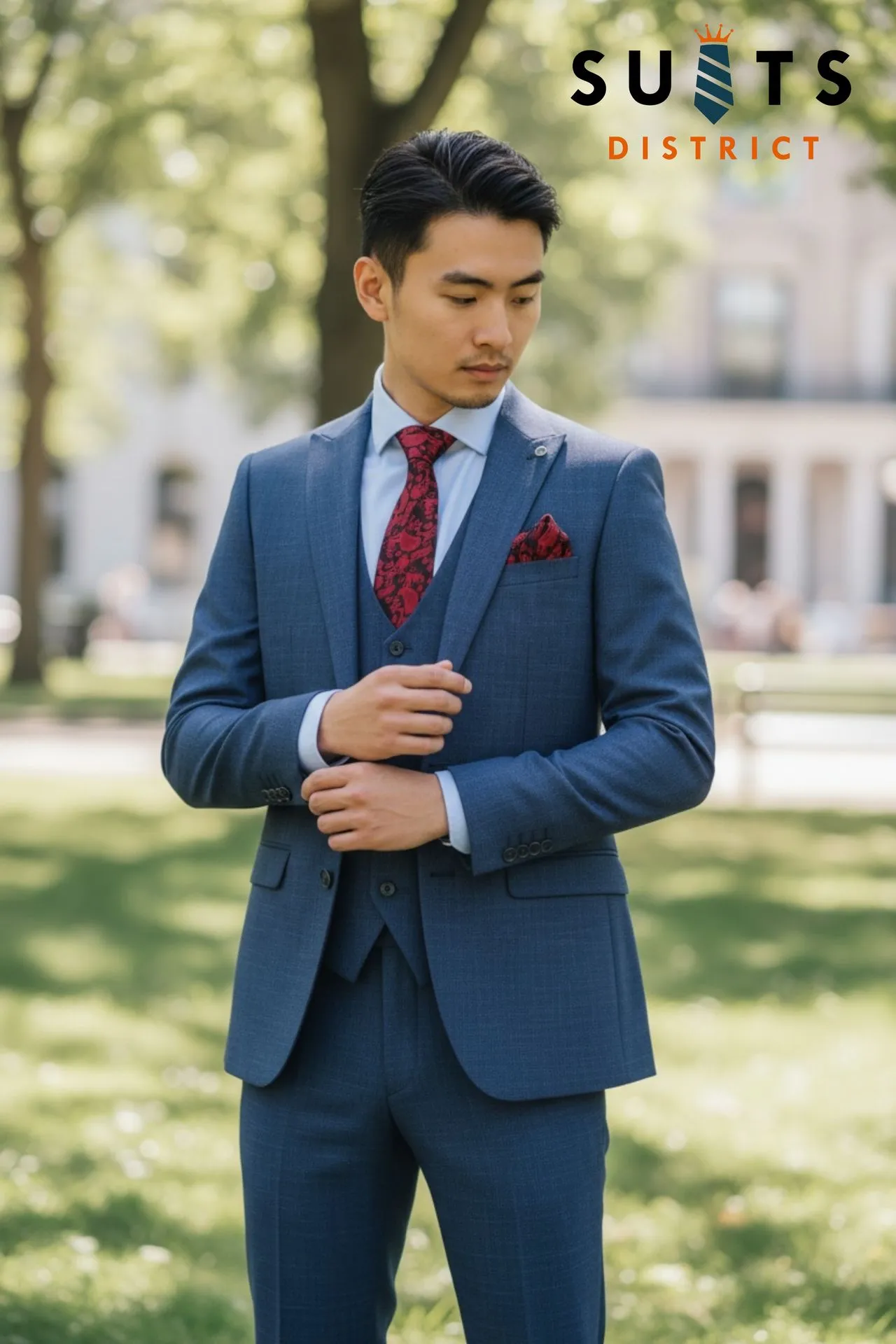 Atlanta Blue 3pc Tapered Fit Suit