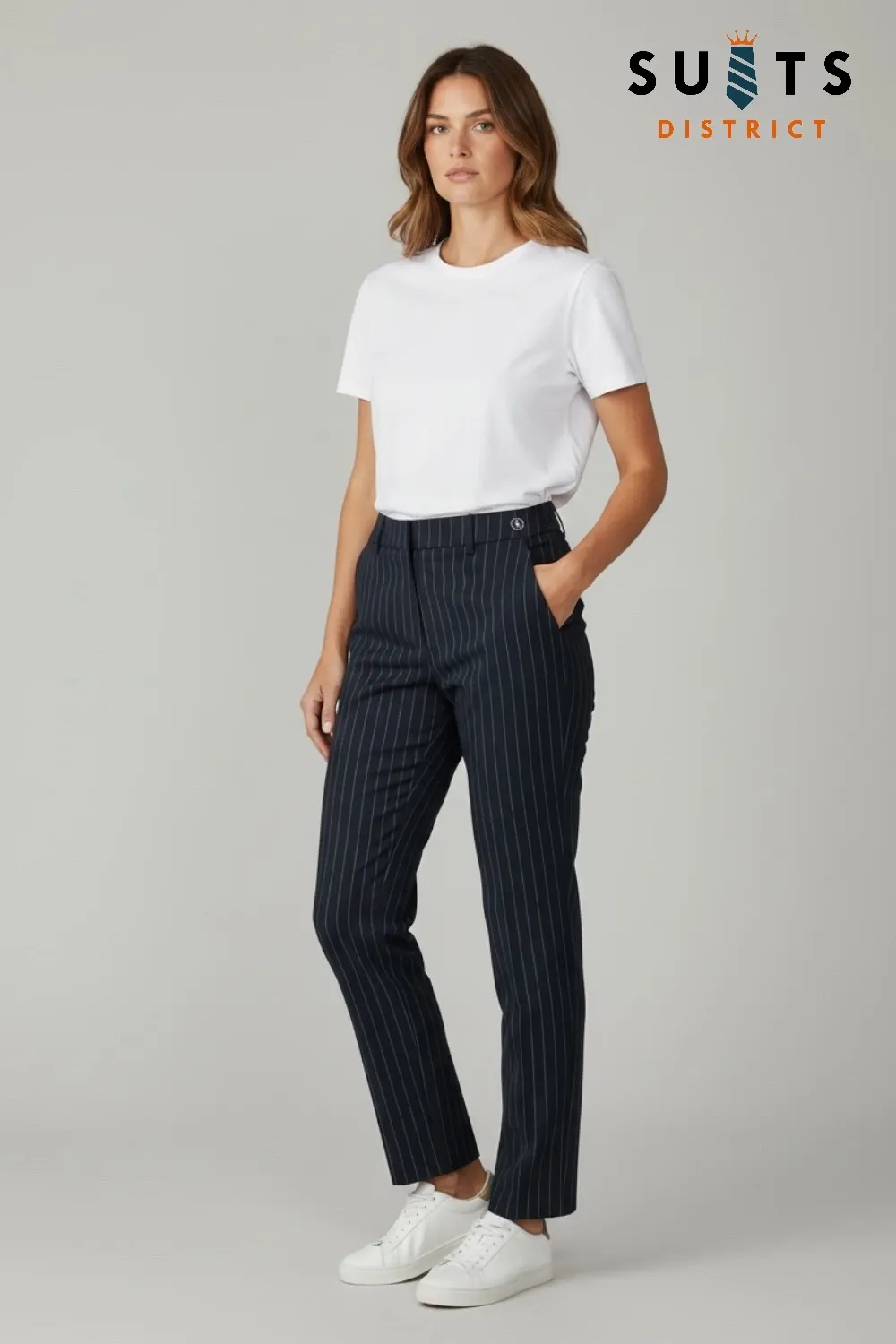 Casablanca (8-up) School Trousers - Navy Blue Stripe
