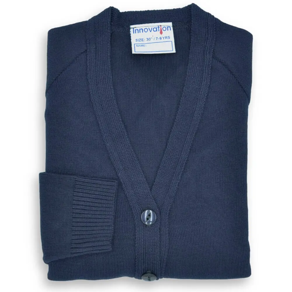 Cardigan 50/50 Cotton Navy (34"-38")