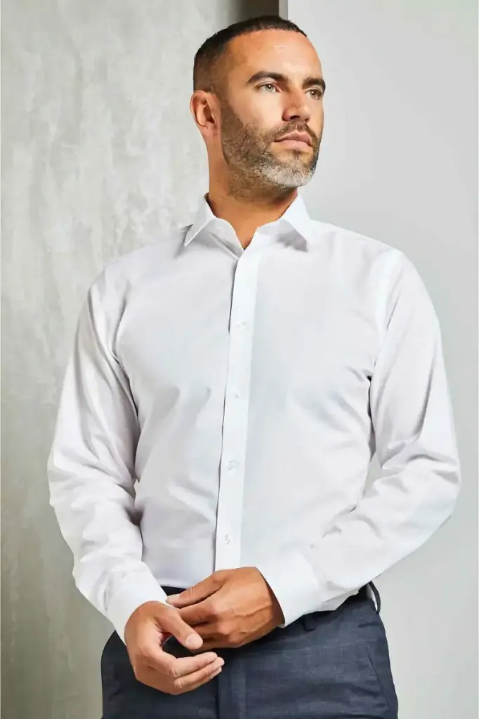 Mens White Slim Fit Shirt Non-Iron 4500 (14.5)