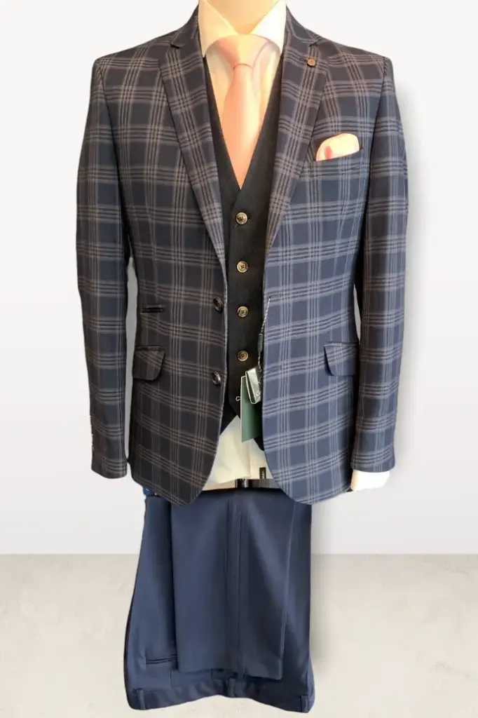 Calvin Navy Check Jacket (104 (41"))