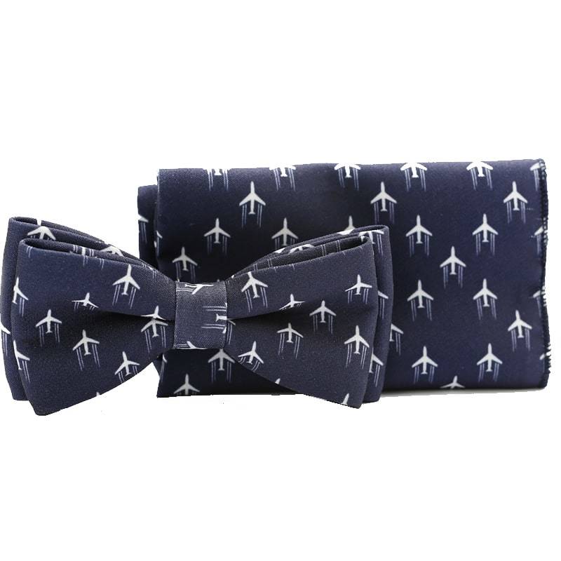 Boys Bow Tie F10 Navy w/aircraft