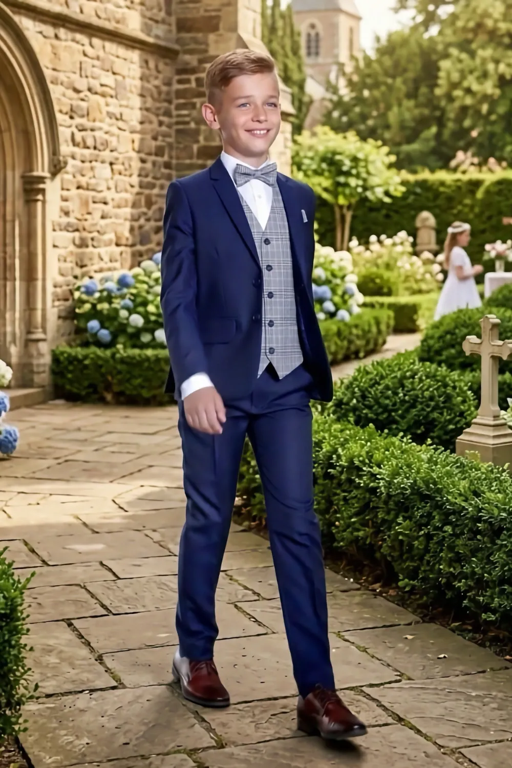 Enzo Boys 3pc Suit - Navy
