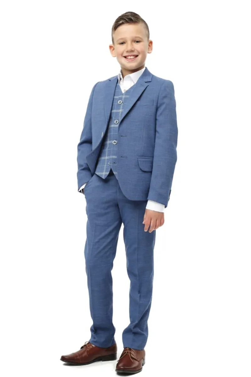 Luis Boys 3pc Suit - Light Blue (122 (Regular Tapered))