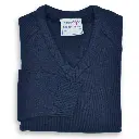 Jumper V Neck Knitted 50/50 Navy (34"-40")