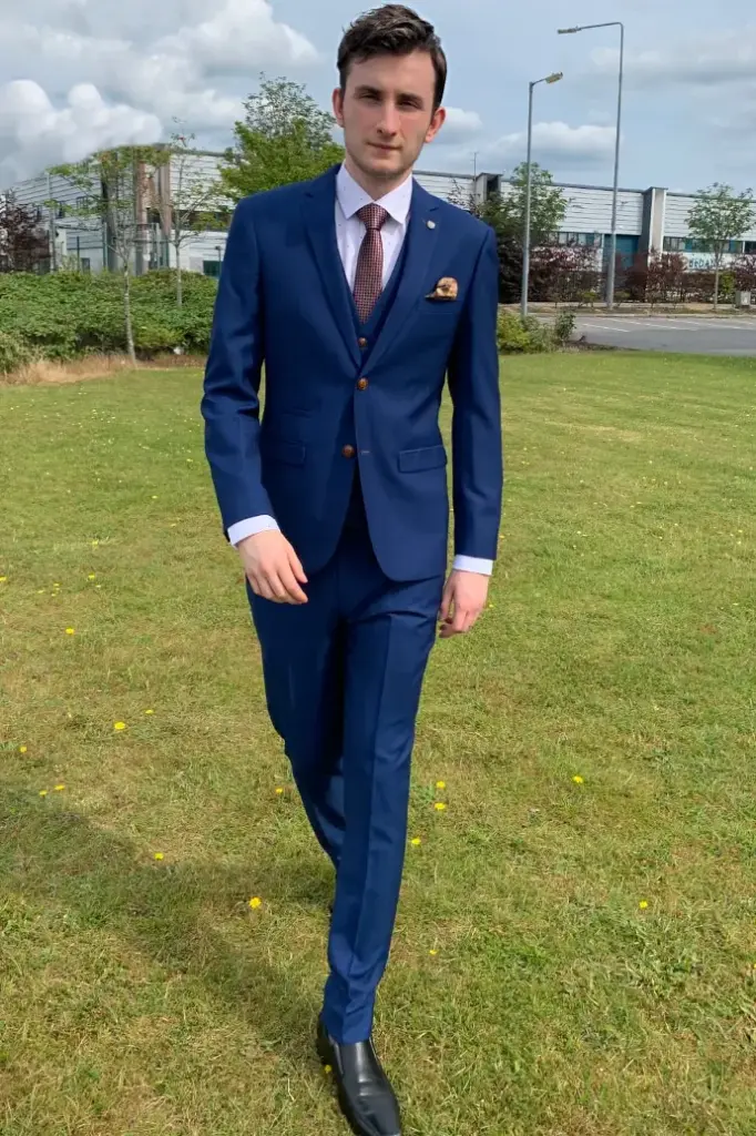 Juno Blue 3pc Slim Fit Suit