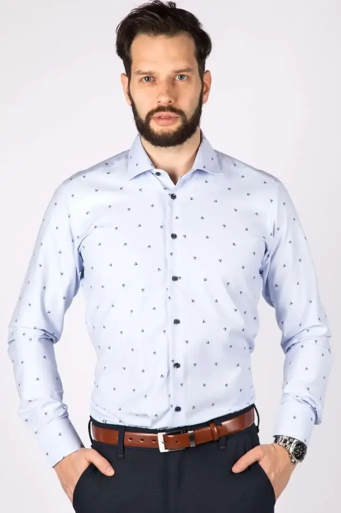Mens Blue Shirt Slim Fit KR1126 (39)