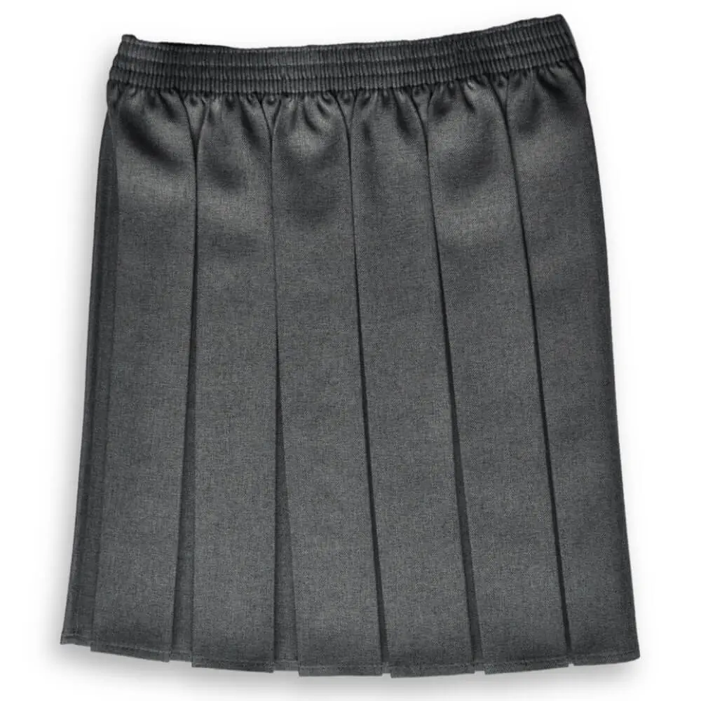 Skirt EW Box Pleat Grey (age 3-10) [Clearance]