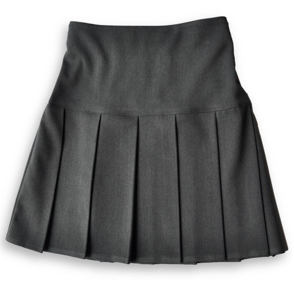 Skirt HEW Fan Pleat Stretch Grey (age 11-14) [Clearance]