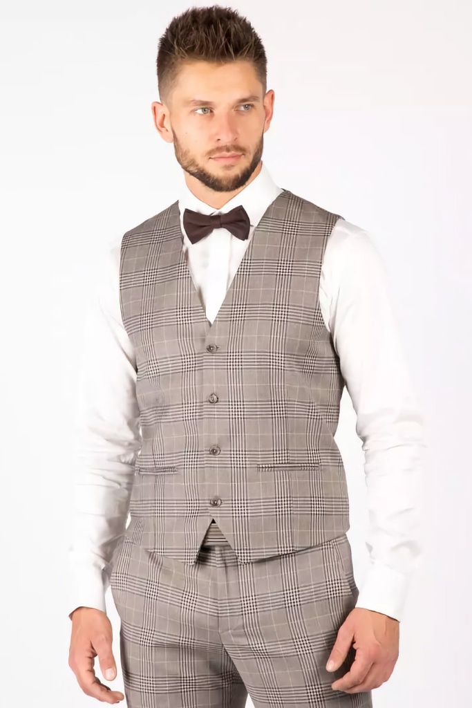 Waistcoat Beige Check 8062 (92 (36"))