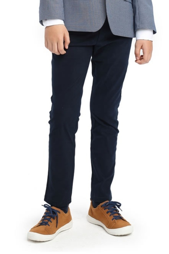 Chino - Boys Navy Slim Fit Trousers (122 (Regular Tapered))