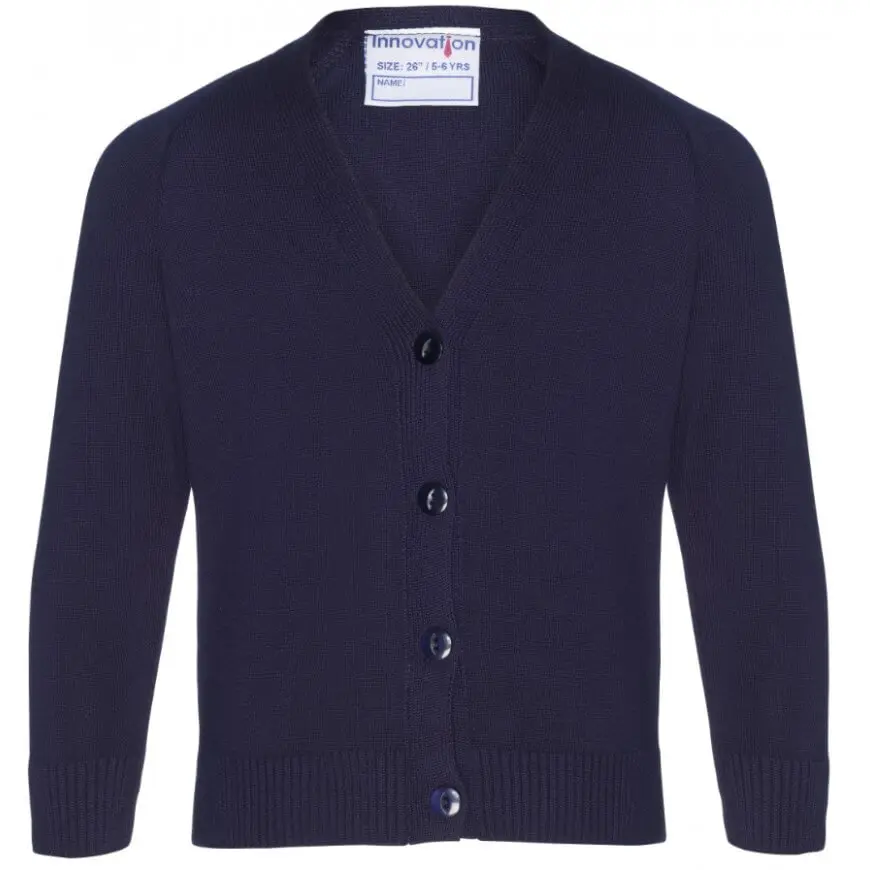 Cardigan 50/50 Cotton Navy (24"-32")