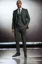 Caridi Olive Check 2pc Slim Fit Suit