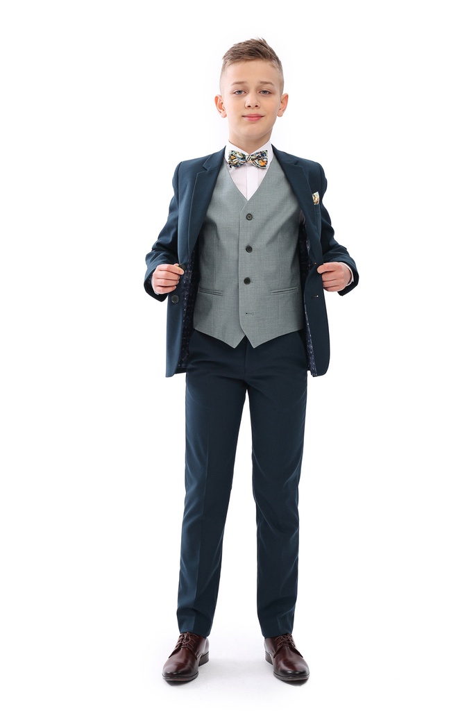 Teo Boys 3pc Suit - Green (122 (Regular Tapered))