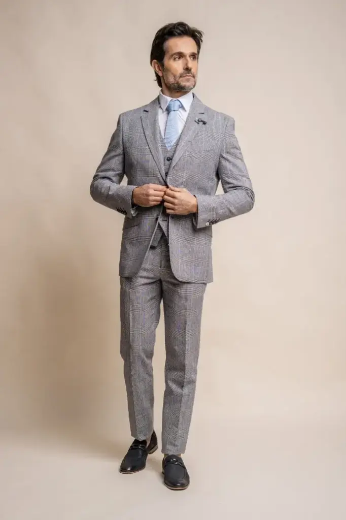 Arriga Grey Check 3pc Slim Fit Suit