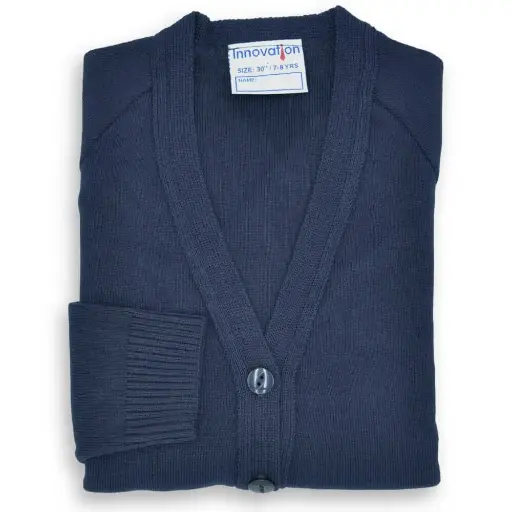 Cardigan 50/50 Cotton Navy (24"-32")