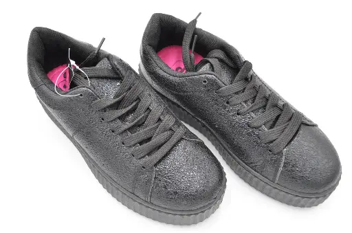 School Shoes T001A Black Laces (3-5)