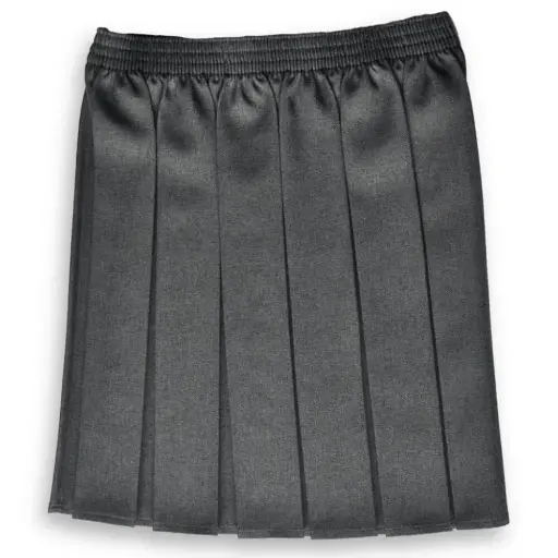 Skirt EW Box Pleat Grey (age 3-10) [Clearance]