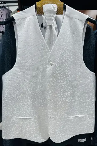White Wedding Waistcoat Set -size 52 EU (40" UK)