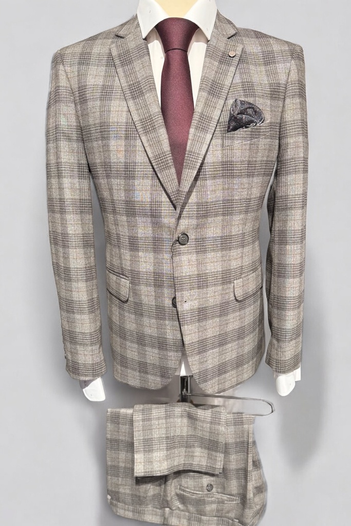 Joggy Grey Check 2pc Suit