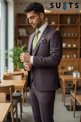 Porto Burgundy 3pc Slim Fit Suit