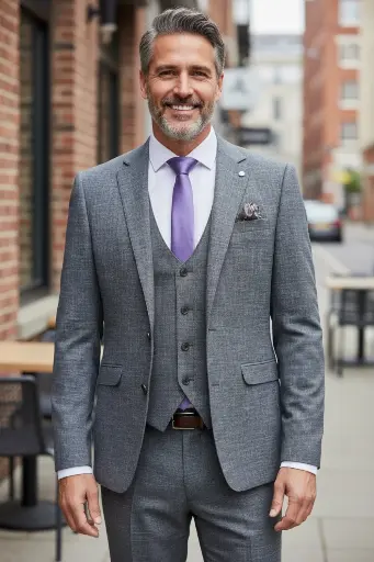 Mason Blue Grey 3pc Suit